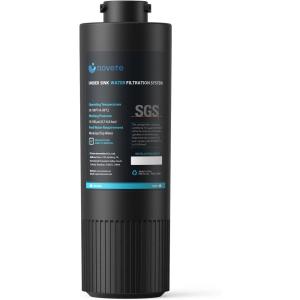 imageNOVETE Water Filter Replacement for UnderSink Filtration System UWF0A Series Upgraded 30000 Gallons Reduce Chlorine White  1 PackBlack