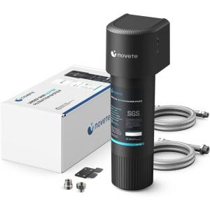 imageNOVETE Under Sink Water Filter UWF1APC NSFANSI42 ampamp372 Certified Reduces 995 Chlorine Lead PFOAPFOS Bad Taste Direct Connect to Kitchen Faucet 30K Gallons USA Tech BlackBlack